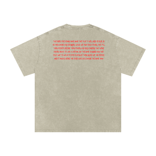Snow Washed Oversized Cotton T-Shirt