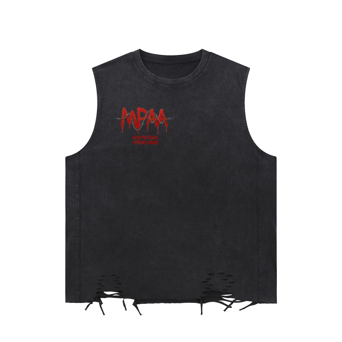Snow Washed Raw-Hem Tank Top